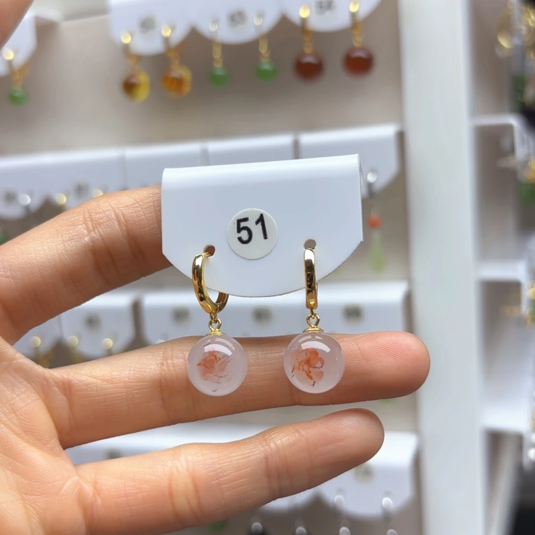 南红玛瑙耳饰银S925镶嵌2