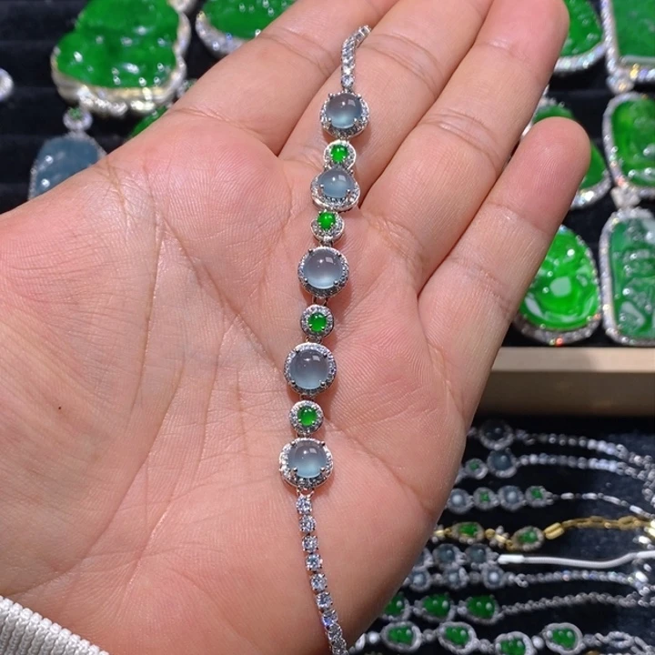 翡翠手链未镶嵌天然A货翡翠