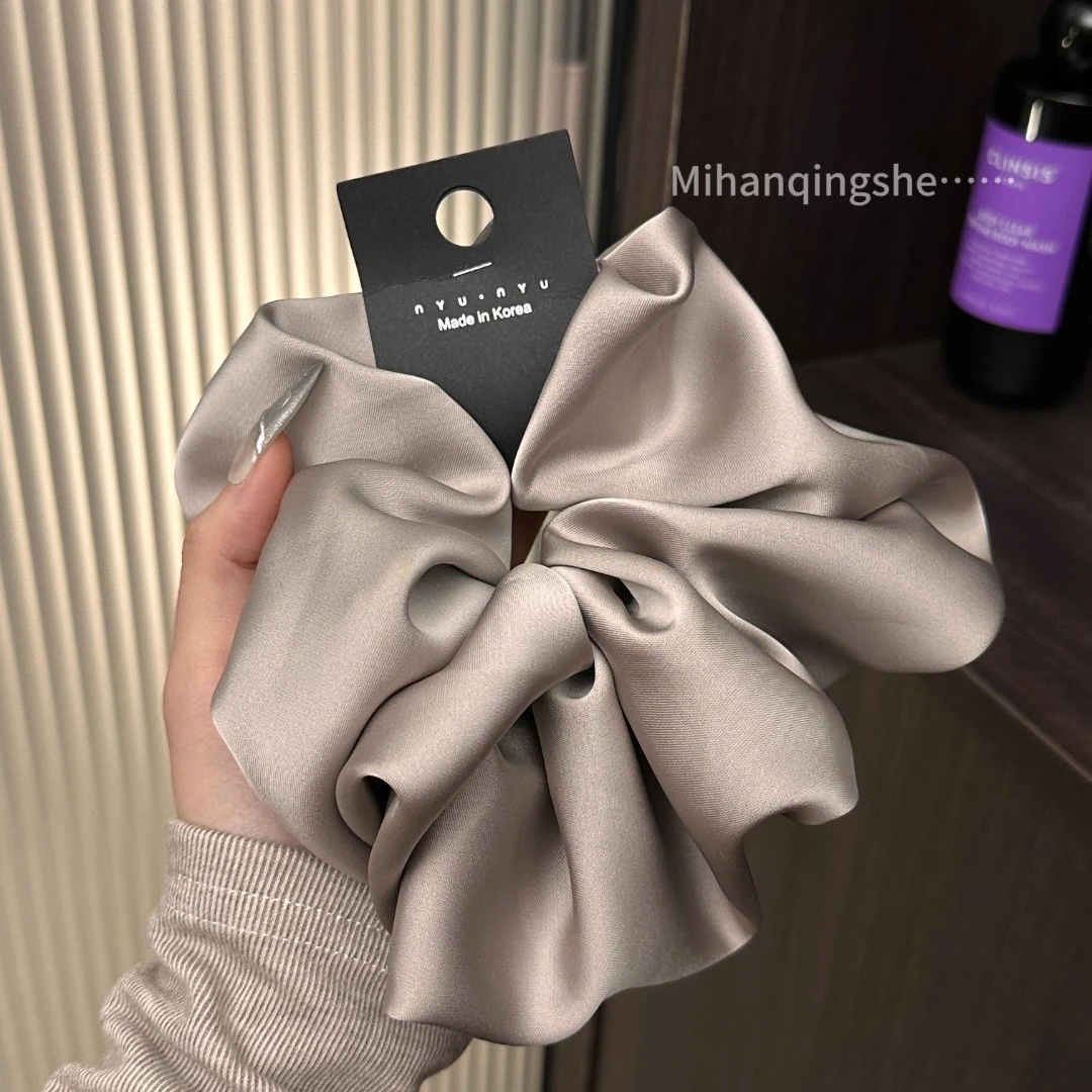 韩国东大门气质百搭少女纯色超仙ins缎面简约优雅温柔法式大肠圈