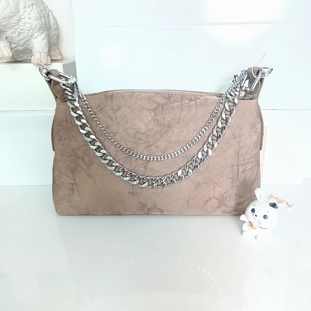 女包轻奢时尚百搭女士单肩褶皱奢侈肩包经典超轻压纹斜跨女士背包