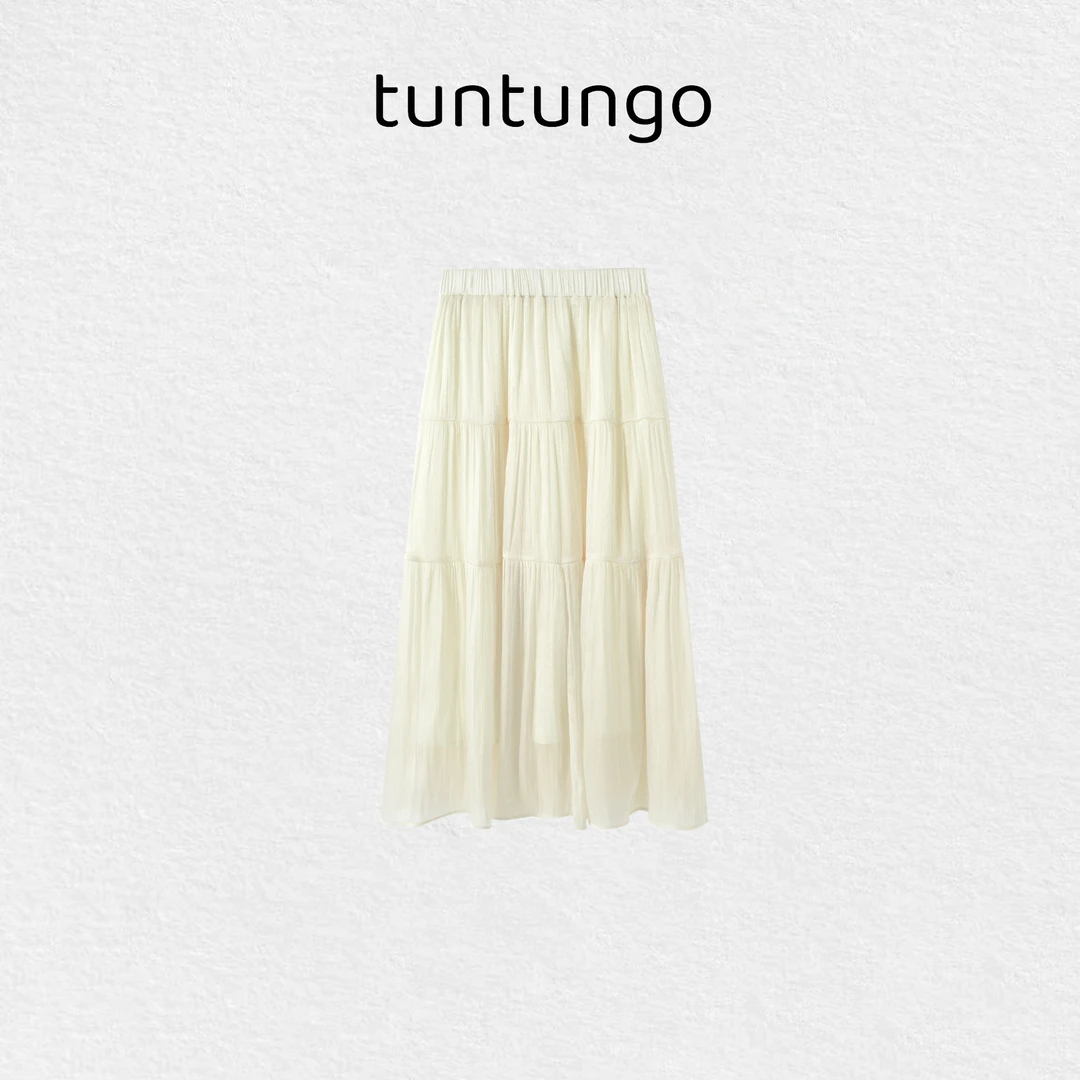 【坨坨耶】5/21新品 夏日浮光 微细闪垂感大摆A字蛋糕裙