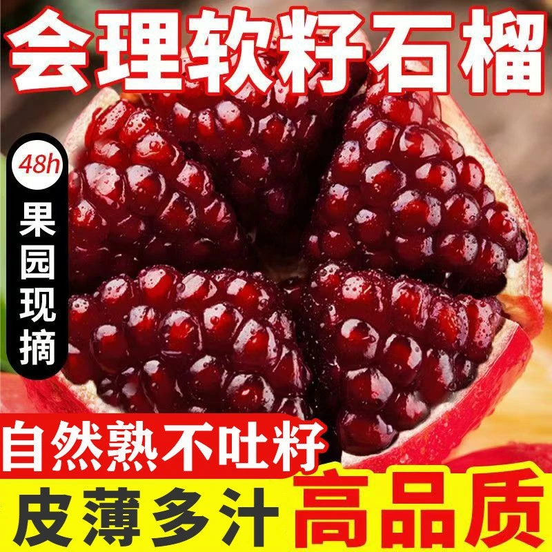 正宗四川突尼斯软籽石榴新鲜水果当季红宝石无籽石榴大果产地直发