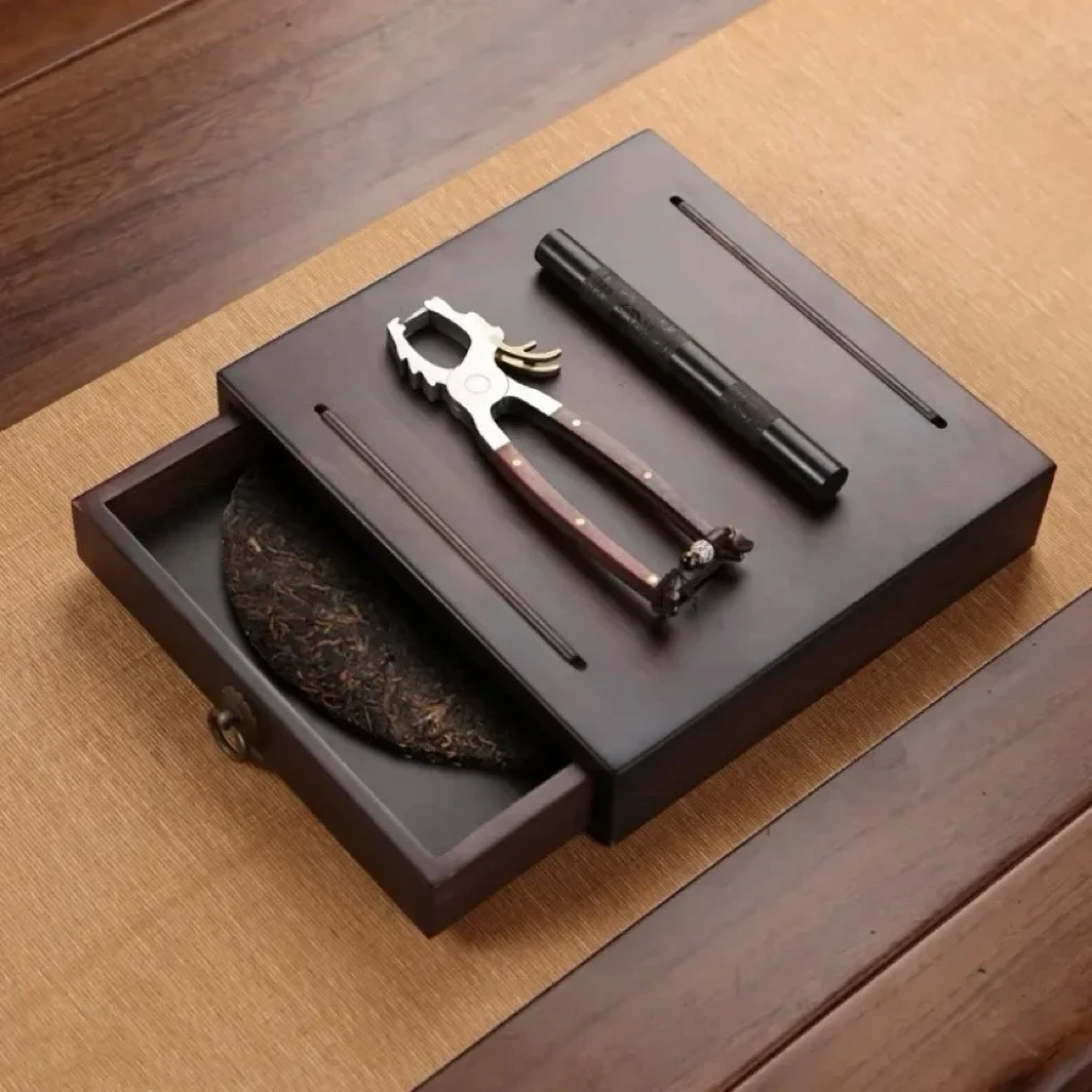 品牌精品轻奢普洱茶饼茶钳收纳盒分茶盘茶刀茶叶盘开茶器分茶盒带