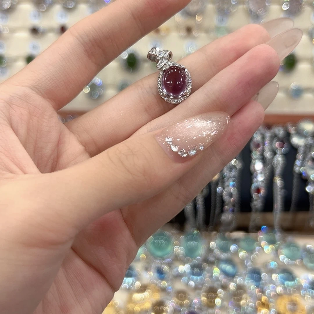 迷***计银S925镶嵌颈饰紫晶