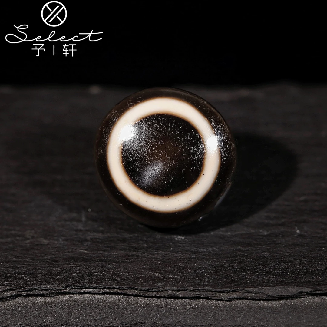 予轩出品；精品聚缘古法爆红黑砂手工台珠小板珠26*9.7mm玛瑙吊坠