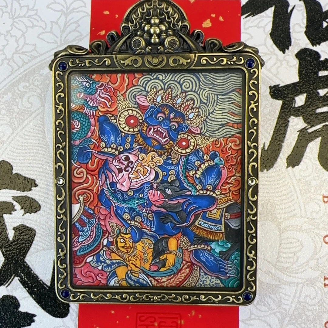 双11专属热贡纯手绘小唐卡黑财神招财唐卡