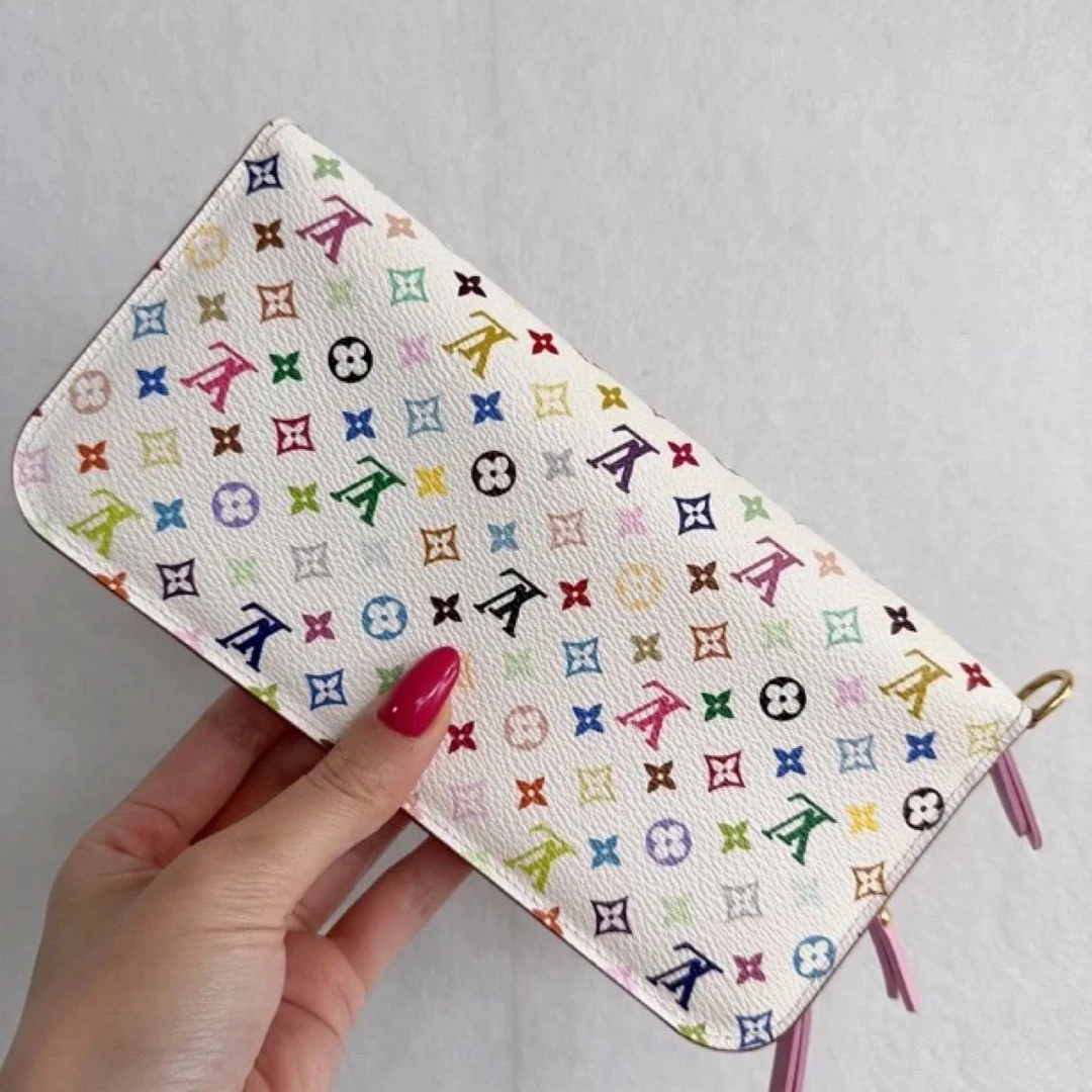 95新 LouisVuitton/路易威登 白三彩钱包