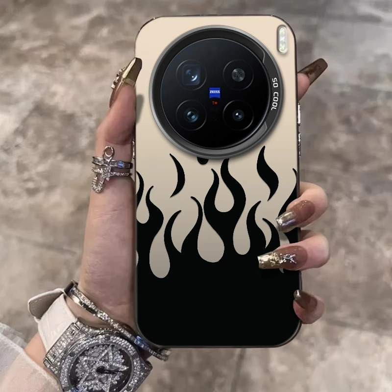 黑色火焰适用vivox200s手机壳X200ultra创意X100Pro个性防摔保护