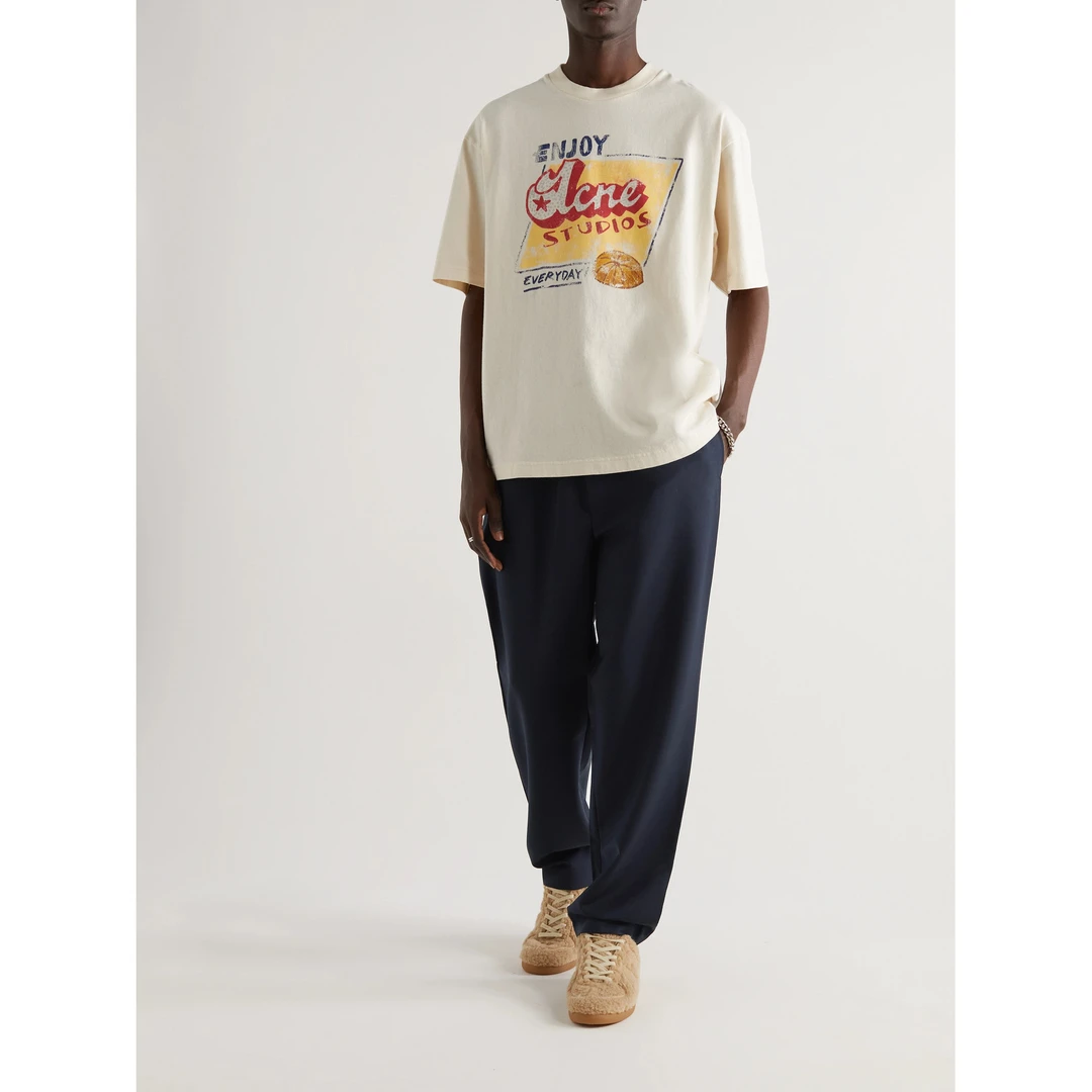 Acne Studios 直筒羊毛马海毛混纺粒纹长裤NAP颇特