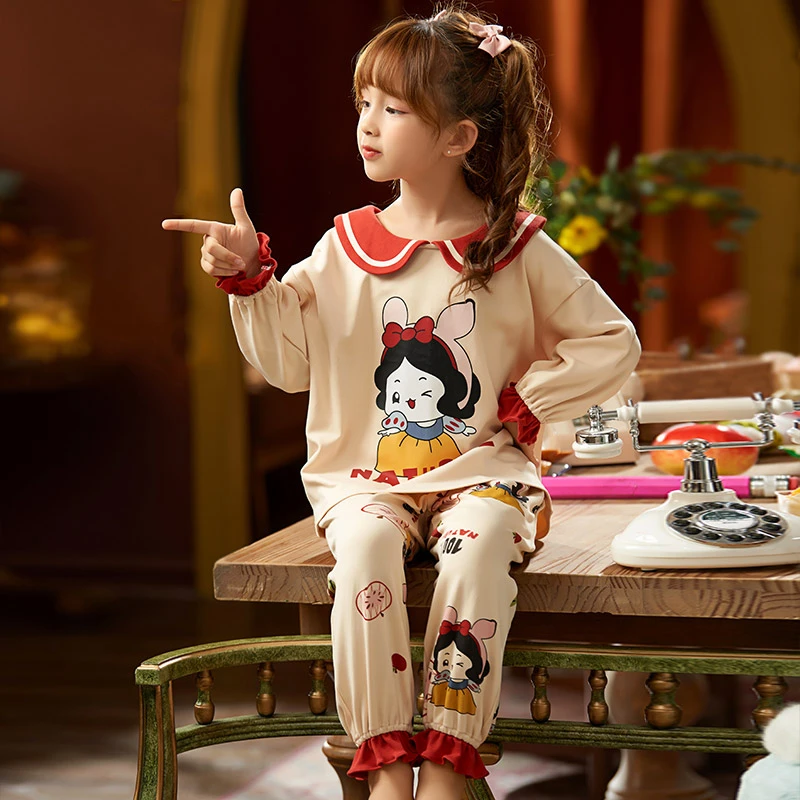 儿童睡衣春秋季长袖纯棉女童公主风可爱小女孩大童宝宝家居服套装