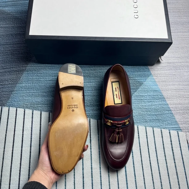 未使用 GUCCI/古驰 古驰乌木色乐福鞋六码男鞋
