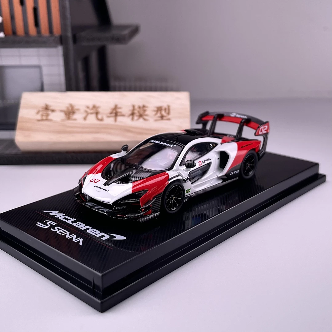 【壹童现货】CM 1:64 迈凯轮塞纳GTR 红白 合金汽车模型