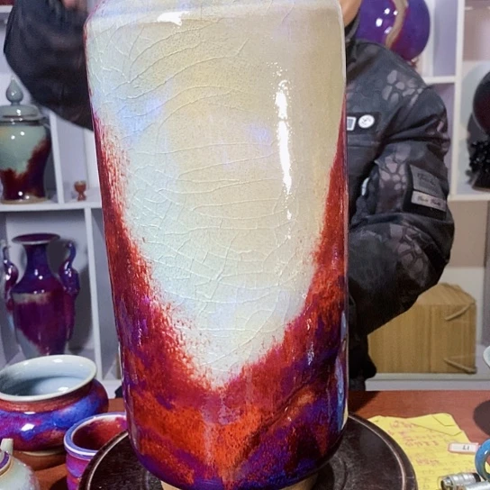 摆件以**贵尚峰钧窑作品瓶摆件