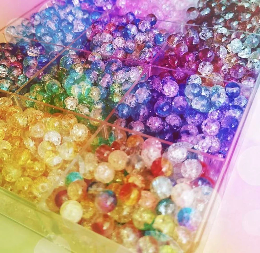 DIY精选琉璃珠爆碎透珠时尚百搭饰品半成品挖一挖