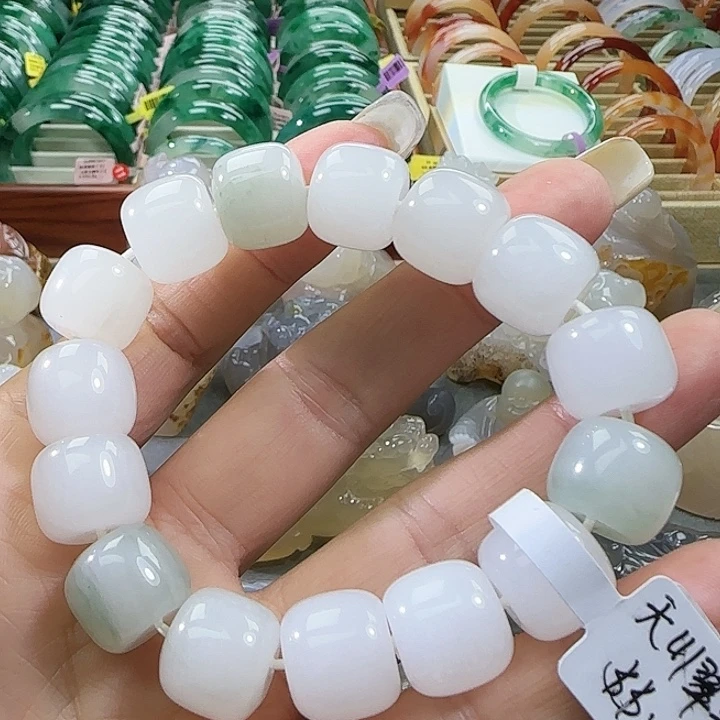 玛瑙/玉髓合金天山翠14mm手串