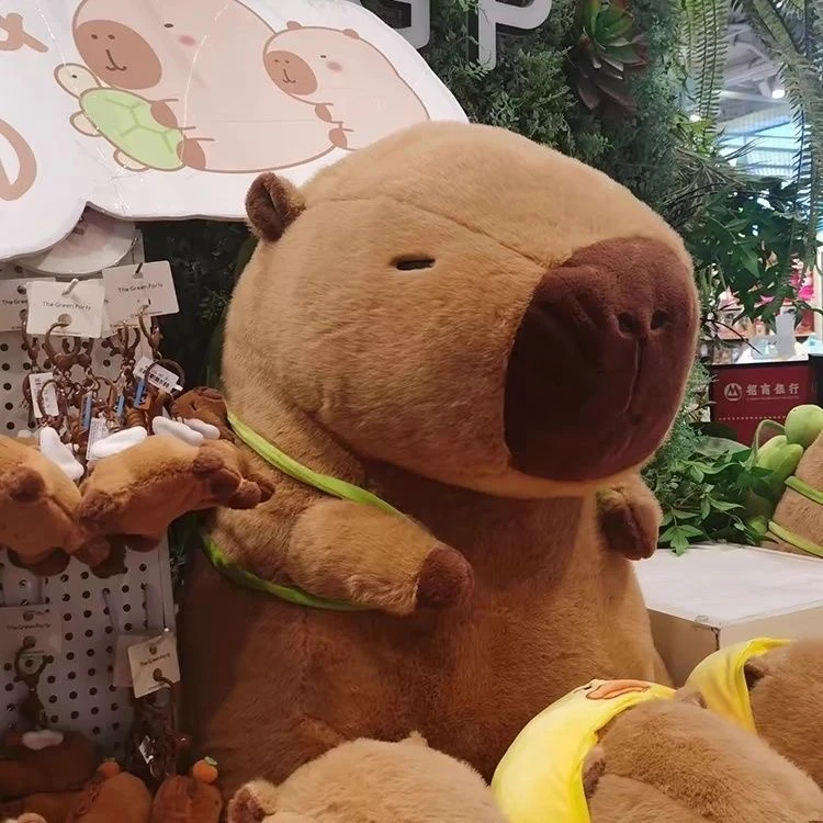 可爱卡通乌龟卡皮巴拉毛绒玩具抱枕一个超软抱枕靠垫40cm