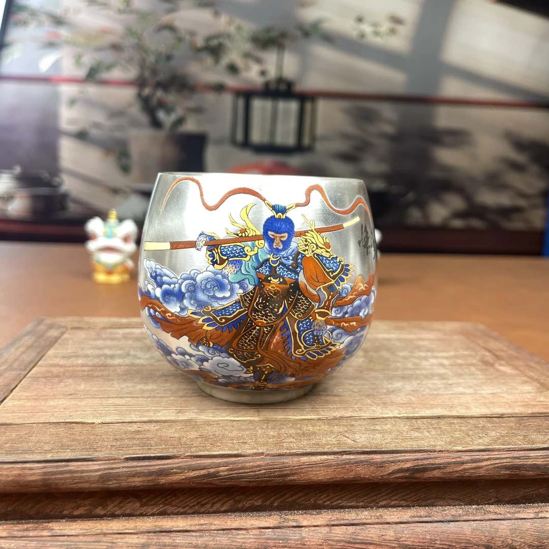 茗香瓷器 大圣归来主人银杯-3233