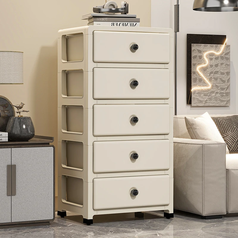 家用抽屉式收纳柜零食夹缝置物柜储物柜子多层客厅卧室日式床头柜