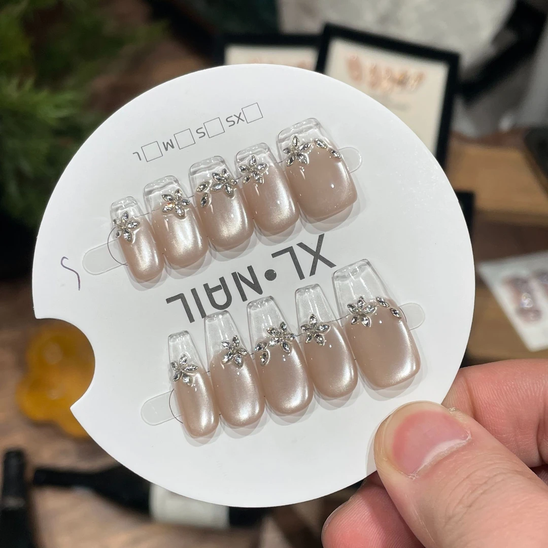 【星际】纯手工穿戴甲气质款光疗美甲可拆卸贴片10片装