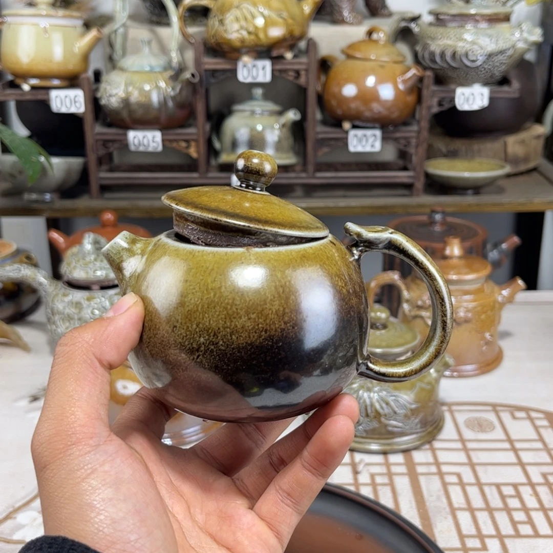 220cc白泥柴烧西施壶，古法传承裸坯柴烧