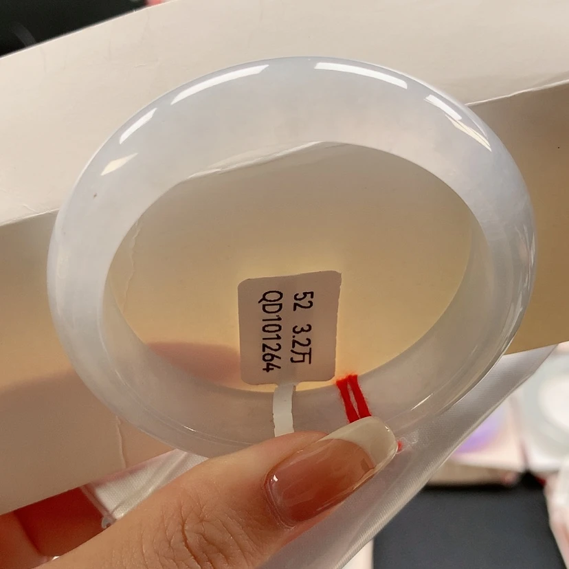 【闪购商品】未镶嵌手镯翡翠52冰透白月光毕业款手镯