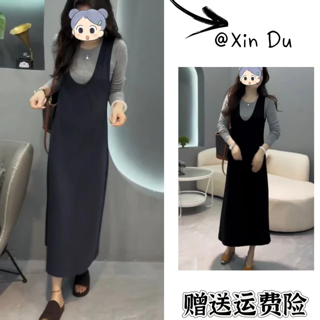 2025秋季新款时尚显瘦气质女士网红洋气两件套百搭款D22428
