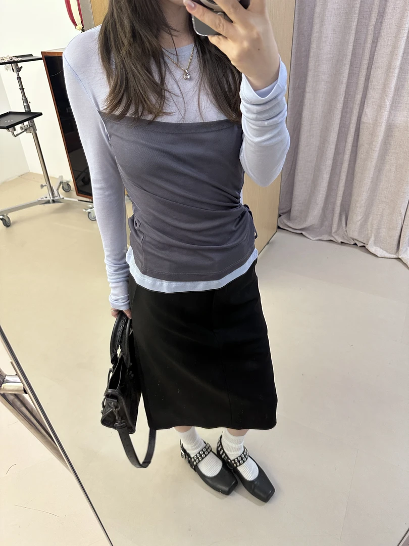 【ZHANGDAYUN】4382#【Ins博主 轻薄透气假两件防晒t】
