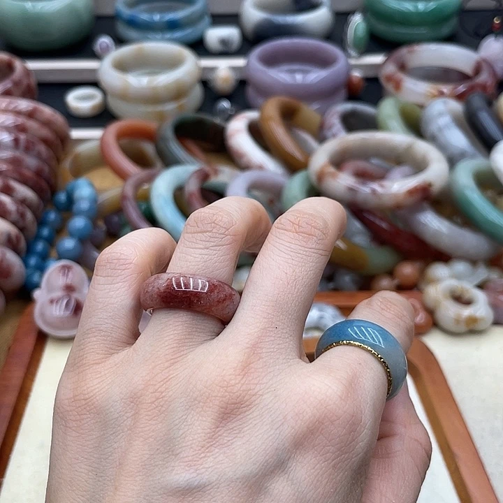 石英质玉圈口56未镶嵌是****~