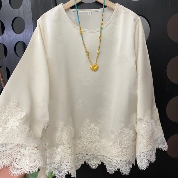 “蕾丝花边” 私服定制 拼接上衣 2025春新提花上衣