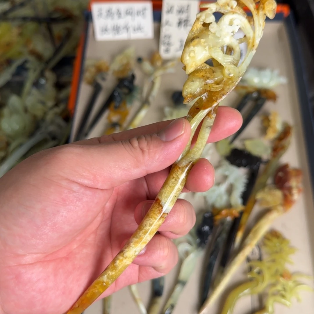 岫玉发饰未镶嵌岫玉发簪就是好看