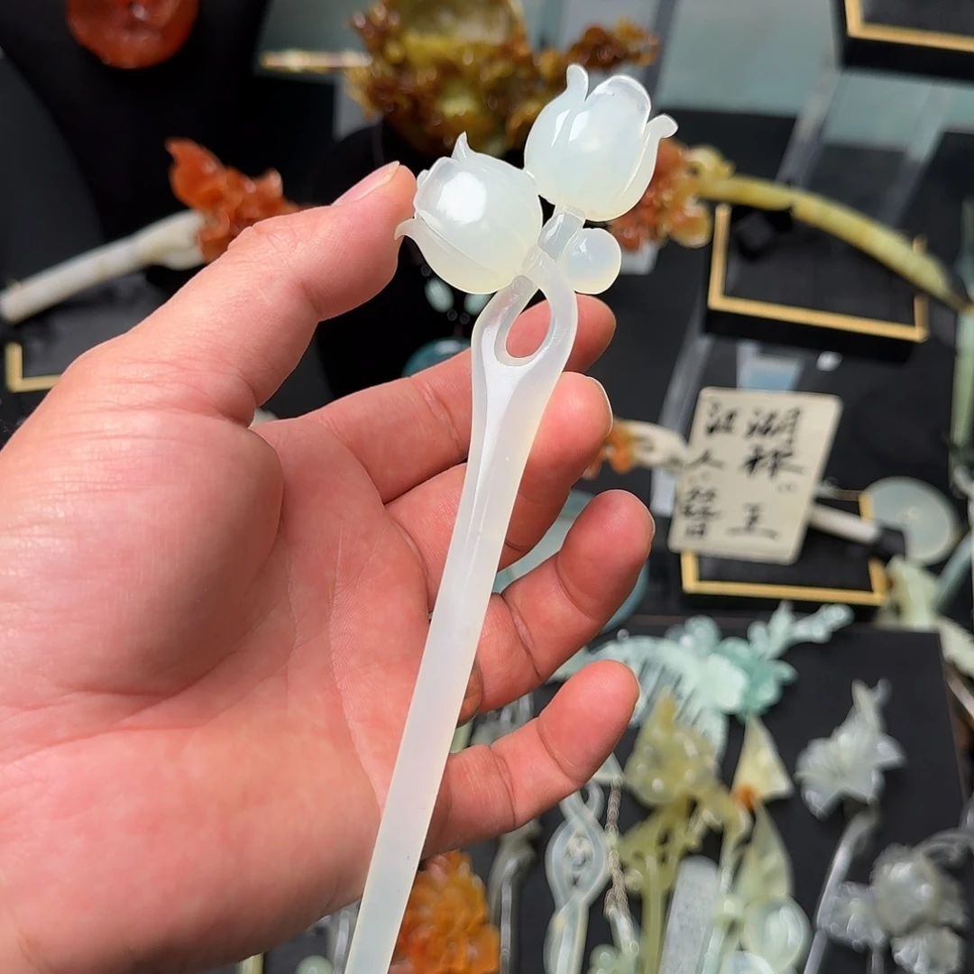 蛇纹石玉未镶嵌发饰