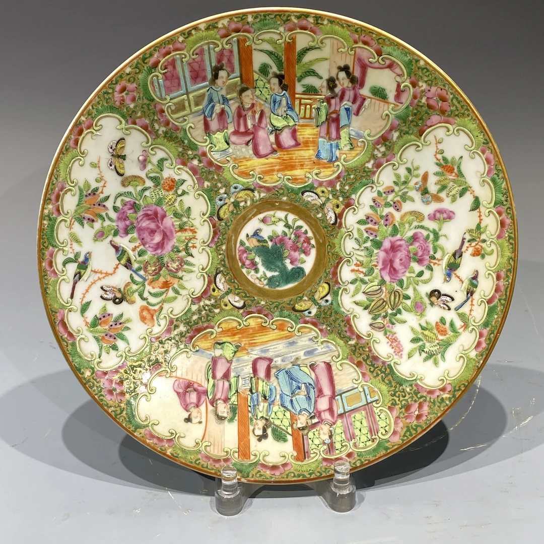 4409 清中期 广彩花鸟人物大盘