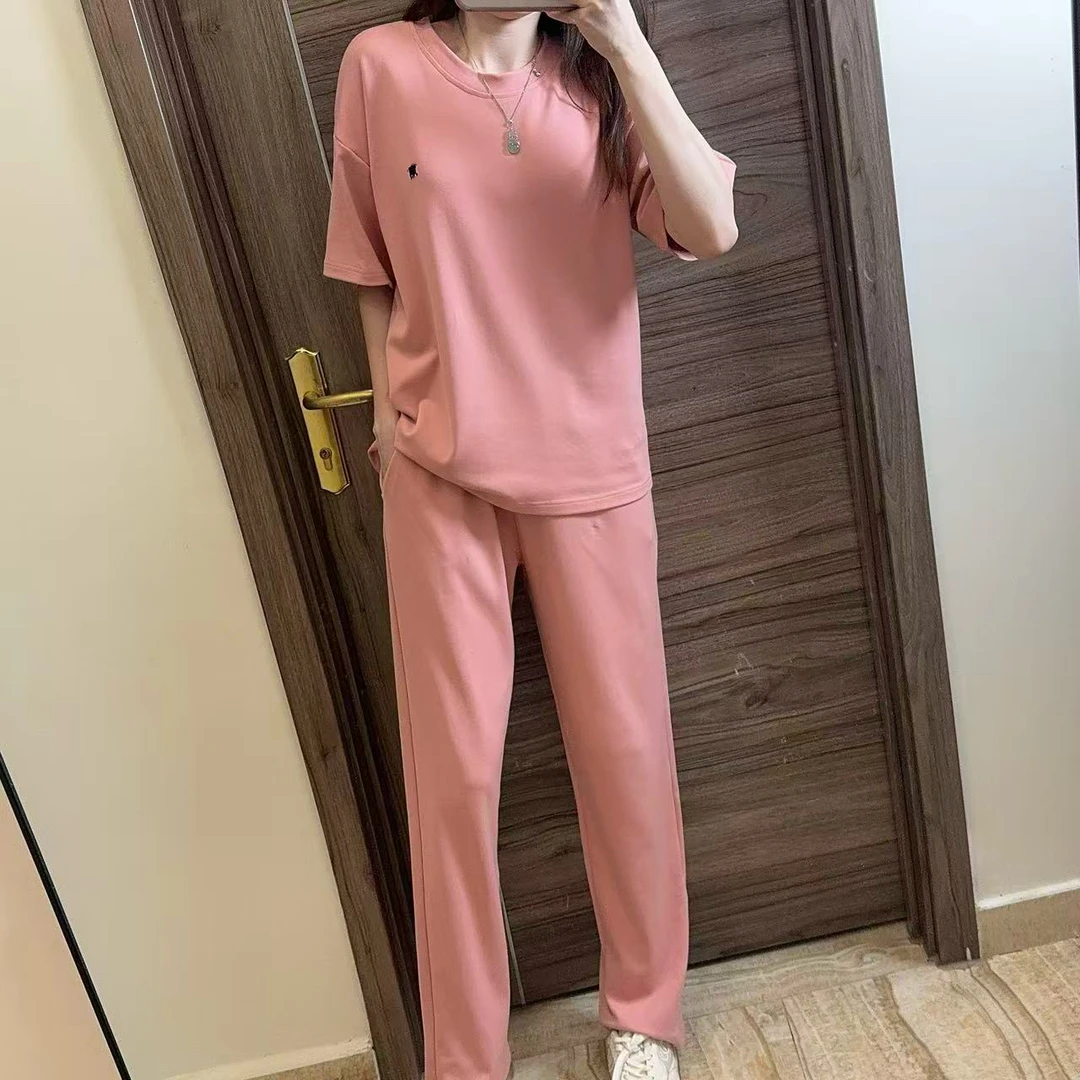 C｛拍一发三｝夏季新款纯棉睡衣女士套装 静版小马休闲套装