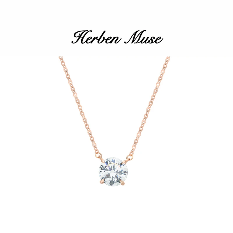 HERBEN MUSE 合金项链 人鱼之泪钻镶经典时尚锁骨链气质项链轻奢