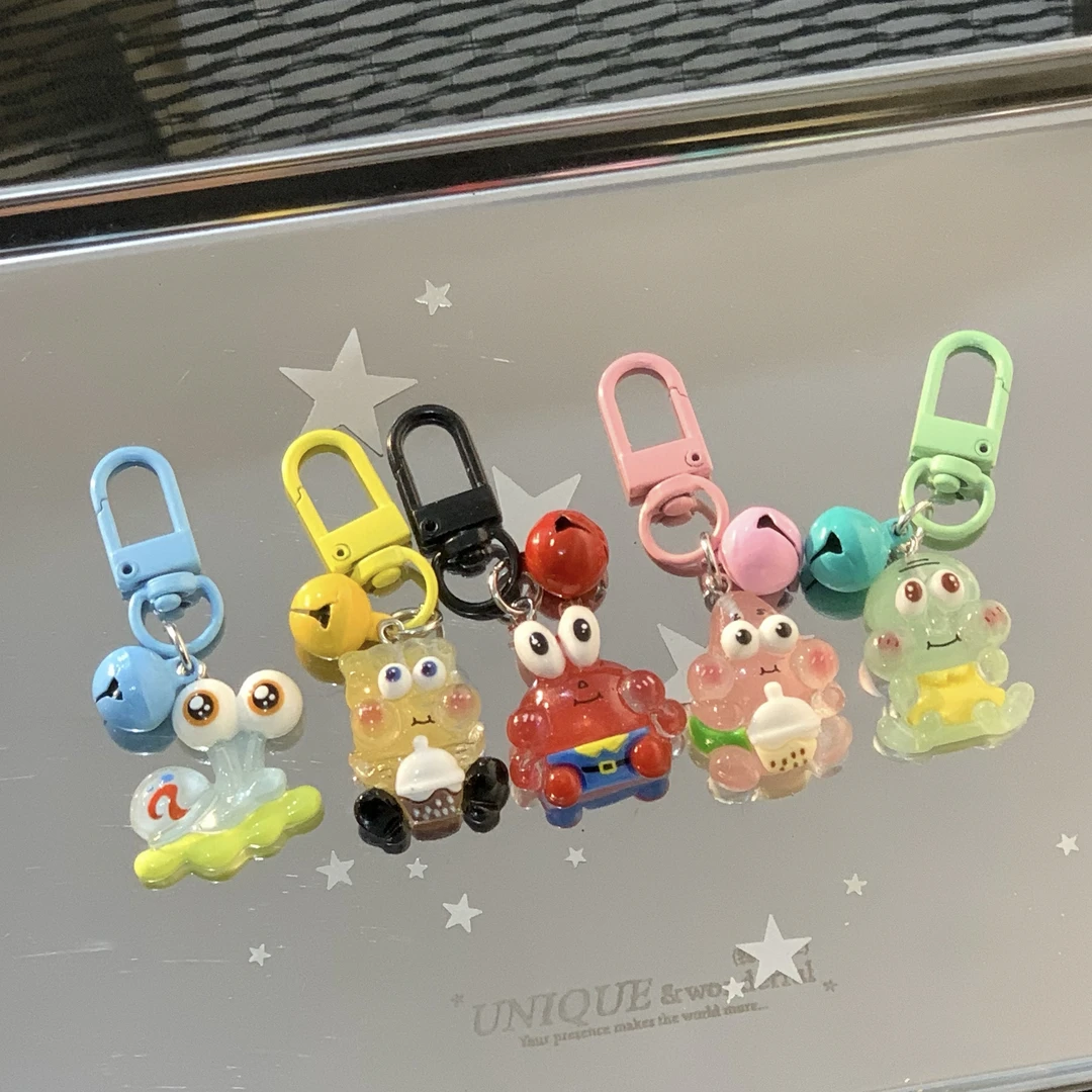 海绵宝宝派大星钥匙扣可爱钥匙扣卡通冰透少女心闺蜜情侣包包挂件