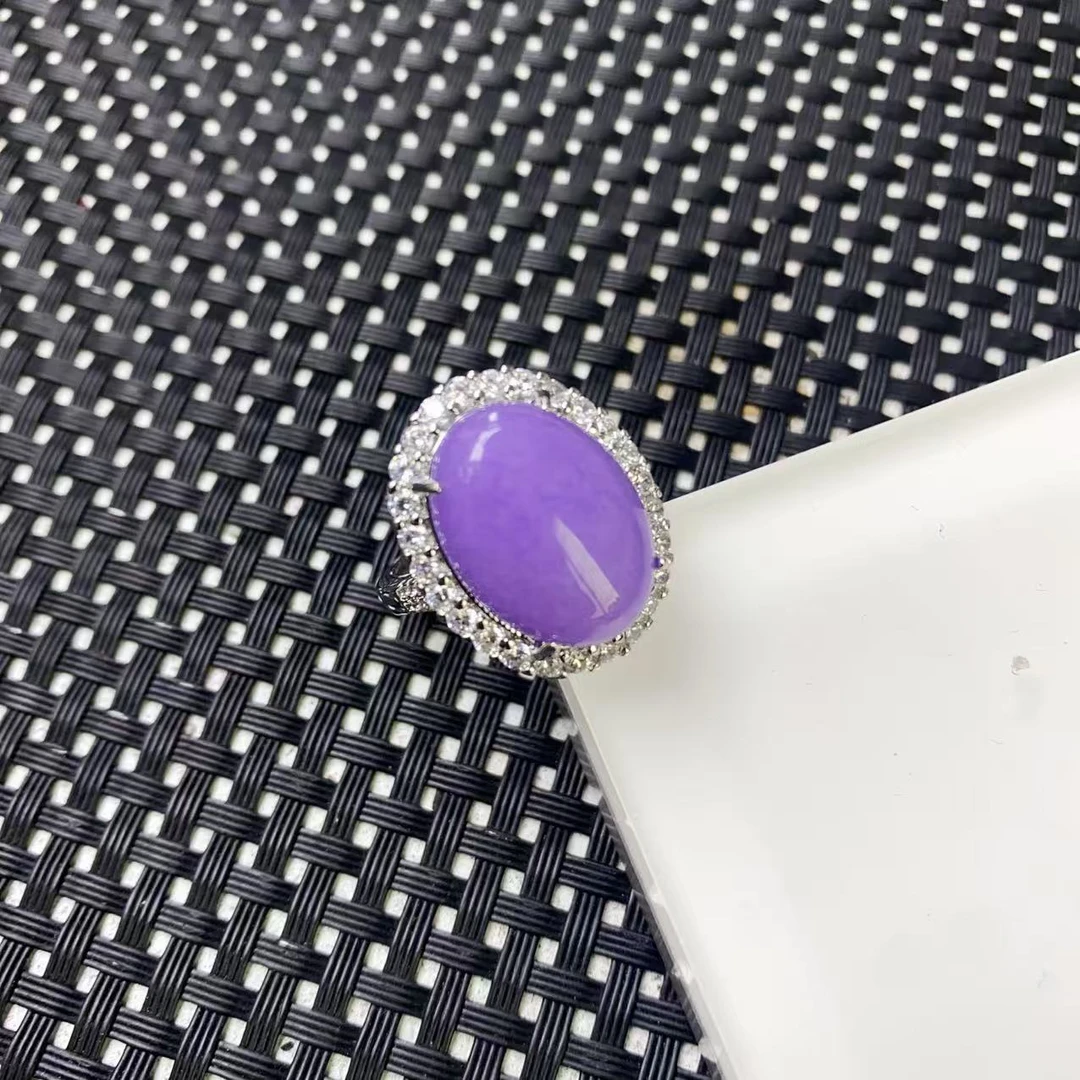 [石矿]A163紫色大蛋面戒指