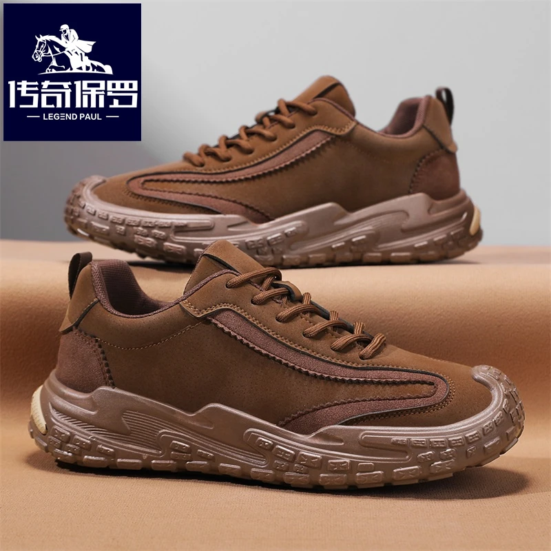 传奇保罗男士时尚手工鞋户外鞋潮流跑步鞋休闲鞋子男潮流休闲鞋