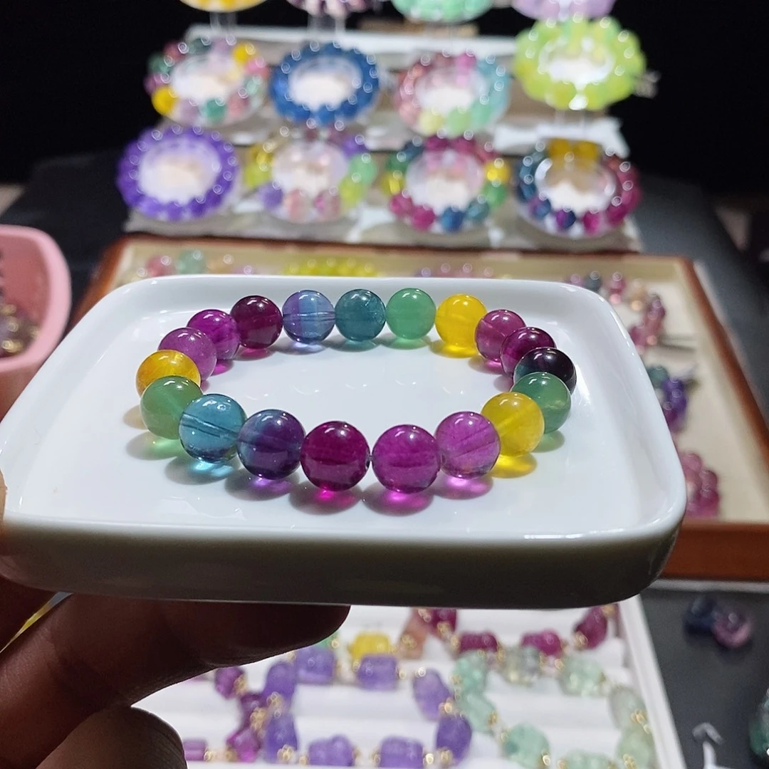 水晶未镶嵌手链艳丽色标10mm