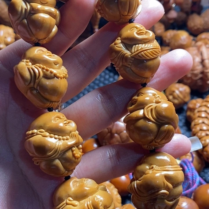 吊坠橄榄核潇***8微上色精品弥勒