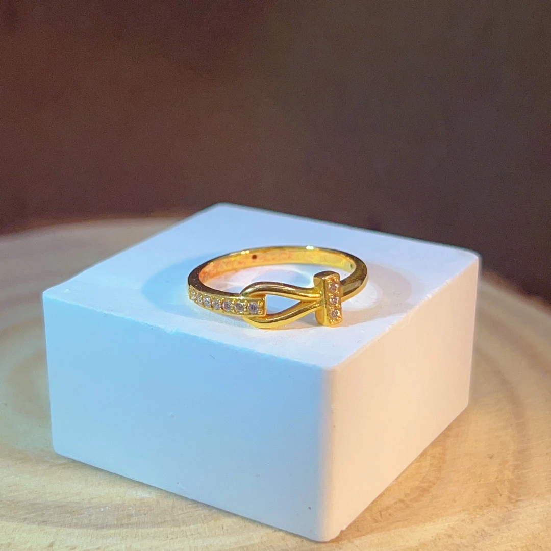 【兰兰专享】足金999 T家排扣戒指 双12大促圣诞节 6D工艺