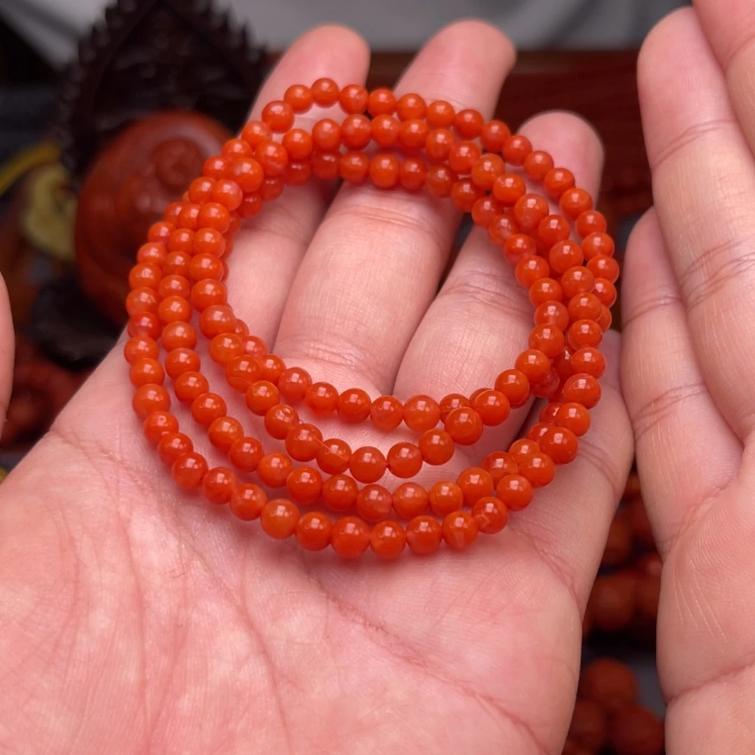 南红玛瑙卡4毫米➕未镶嵌