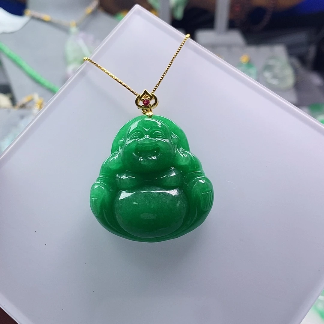 翡翠未镶嵌吊坠(赠链)