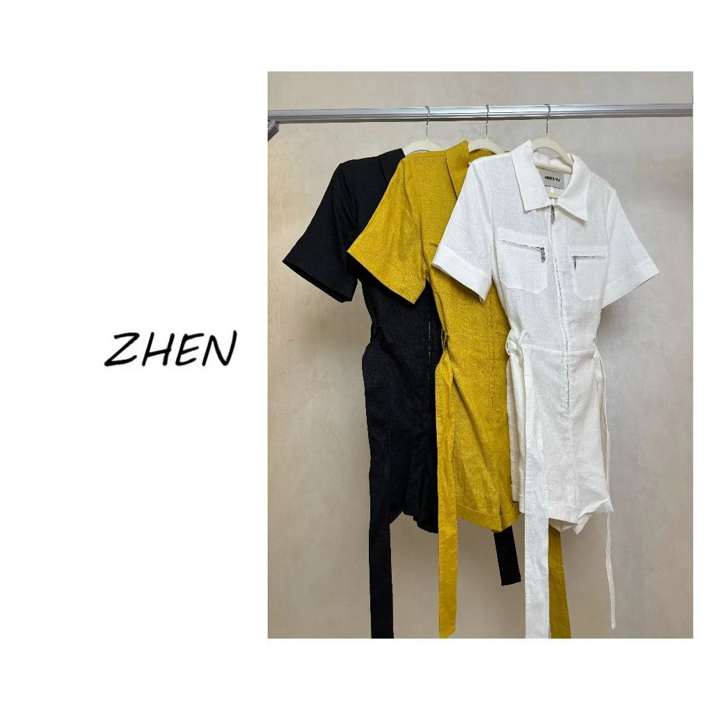 【ZHEN】25K00668 2025新款时尚气质修身显瘦小众设计连衣裙女