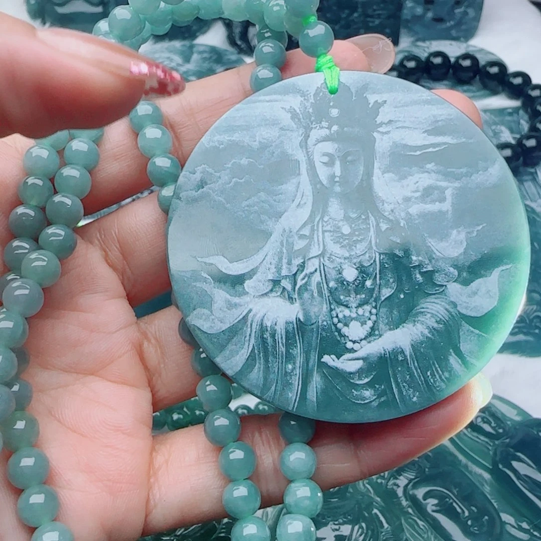颈饰未镶嵌翡翠多样性发货天然的A货翡翠