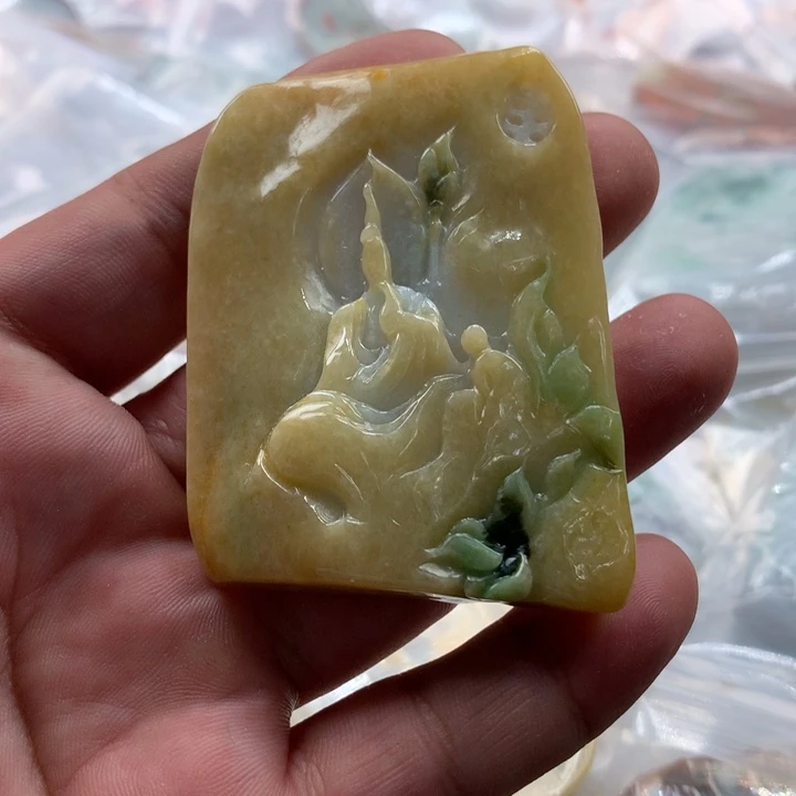 翡翠未镶嵌颈饰保真天然a货翡翠