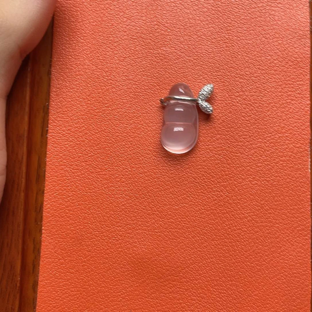 石英质玉吊坠银S925镶嵌