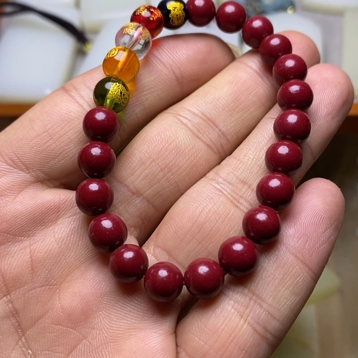 天然辰砂手串卡 8