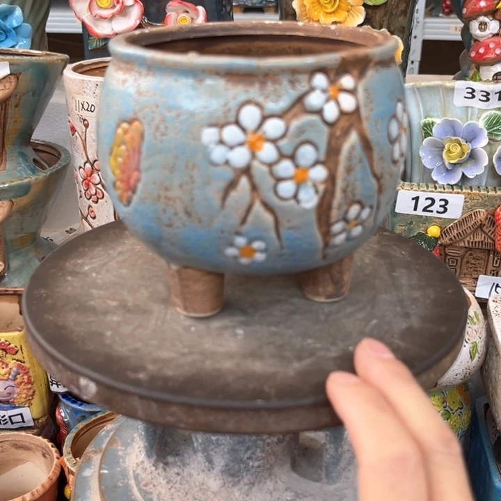 紫砂花盆粗陶材质多肉花盆