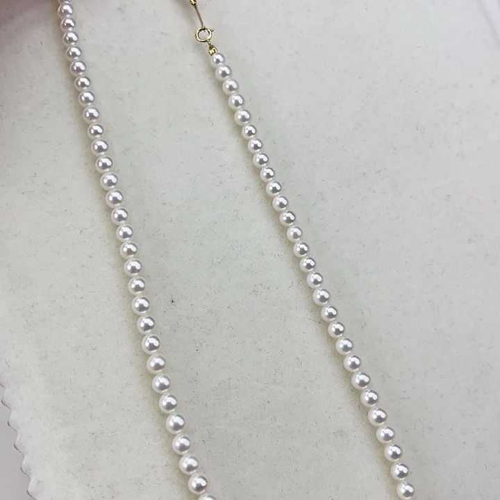 淡水珍珠颈饰18K金镶嵌➕4.5-5高品极光炫彩