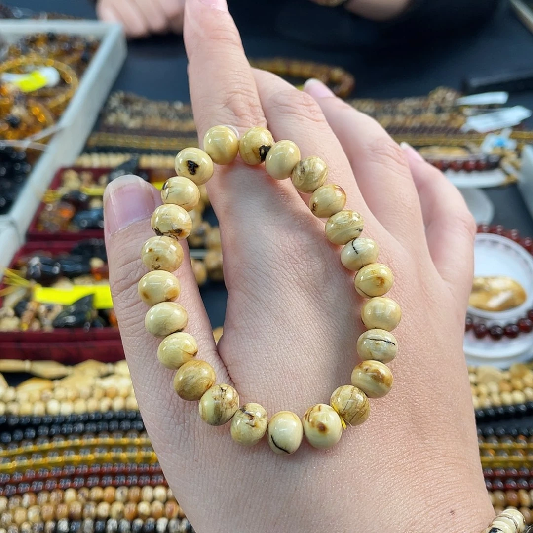 分***鐘琥珀未镶嵌裸石9mm干白